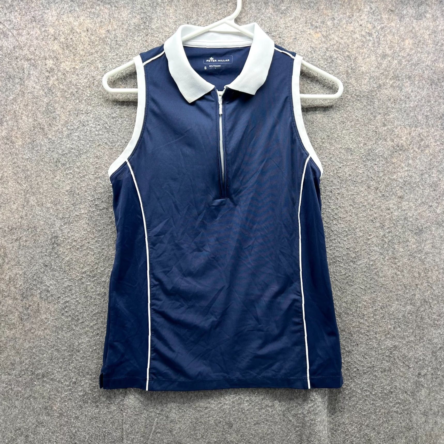 Peter Millar VINTAGE Peter Millar Polo Shirt Women Small Blue Sleeveless Performance Chrissie Tank Shirt Women Small Blue Sleeveless Polo Tank Size S / US 4 / IT 40 - 2 Thumbnail