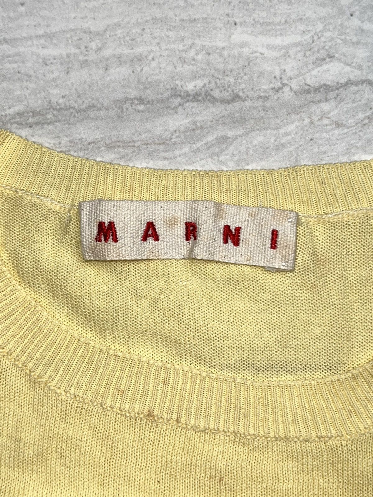 Marni MARNI Yellow Knit T-shirt Size US S / EU 44-46 / 1 - 6 Thumbnail