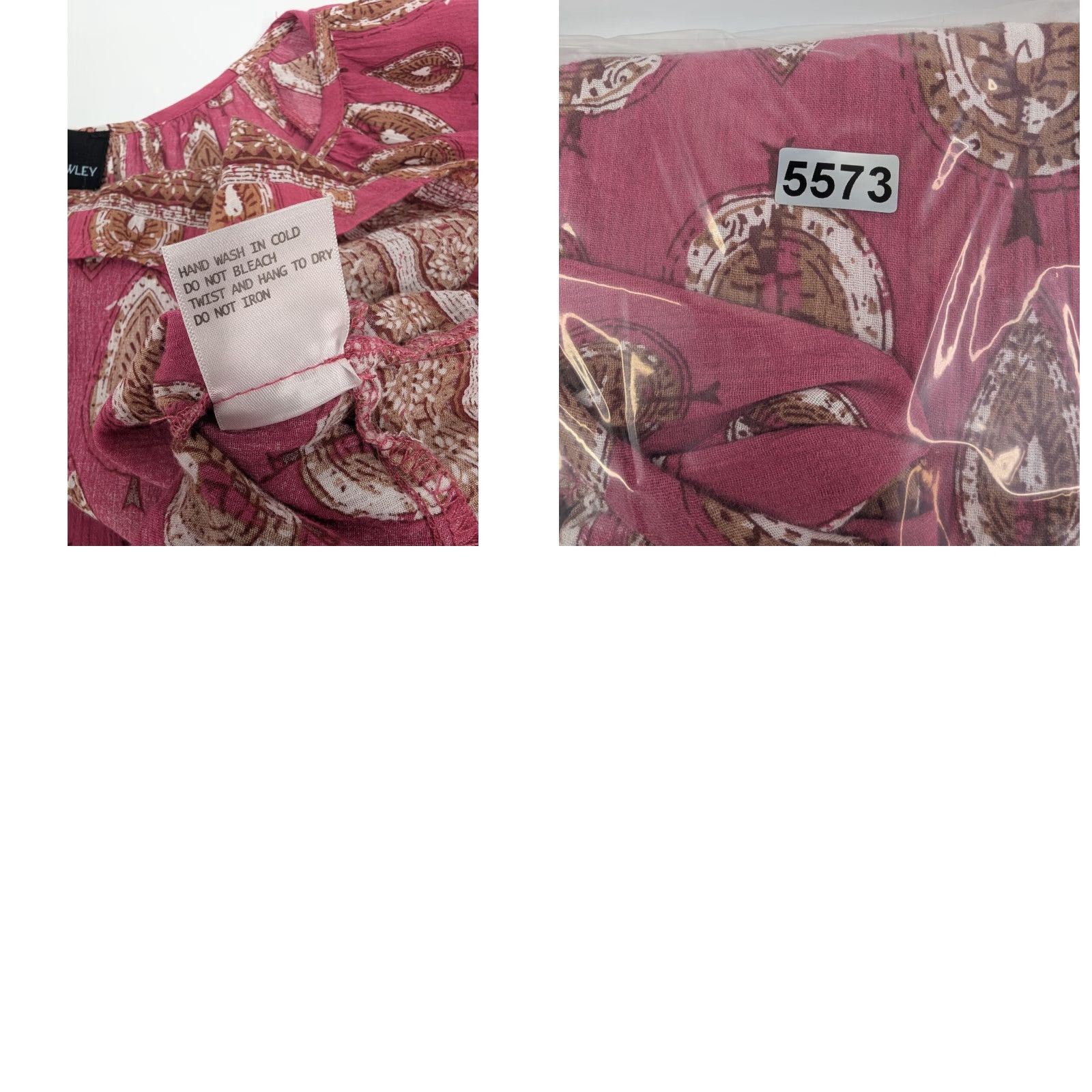 Cynthia Rowley Cynthia Rowley Blouse Women’s 2X Red Pink Paisley Henley Long Sleeve Tunic Collarless Pockets All Seasons Button Size XXL / US 16-18 / IT 52-54 - 8 Thumbnail