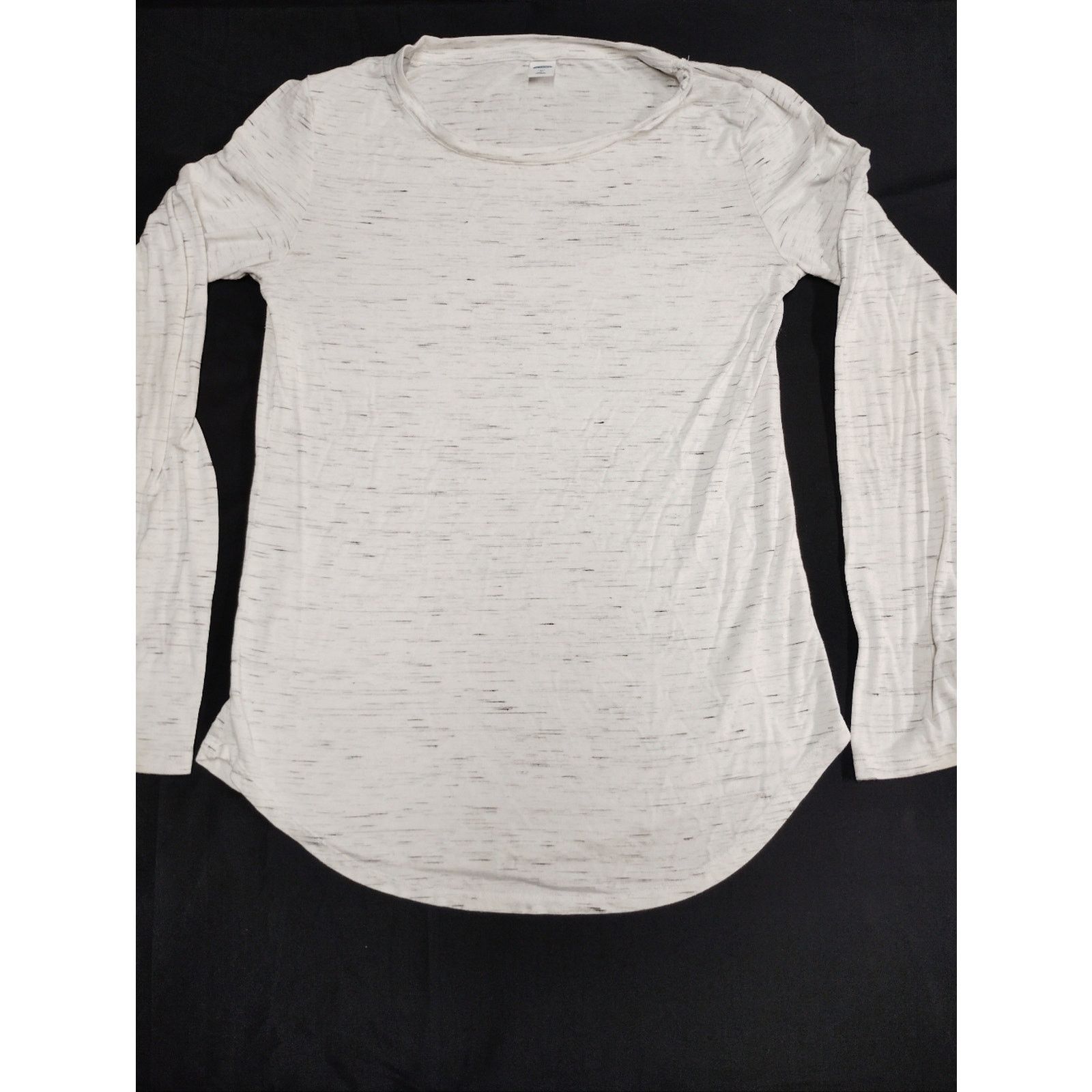 Old Navy Old Navy Long Sleeve Scoop Neck White with Heathered Detail Size M / US 6-8 / IT 42-44 - 1 Thumbnail