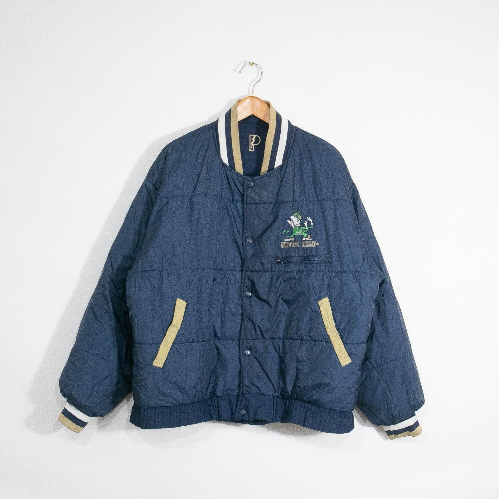 Pro Player Vintage 90s Notre Dame Pro Player Puffer Jacket Mens XL Size US XL / EU 56 / 4 - 7 Thumbnail