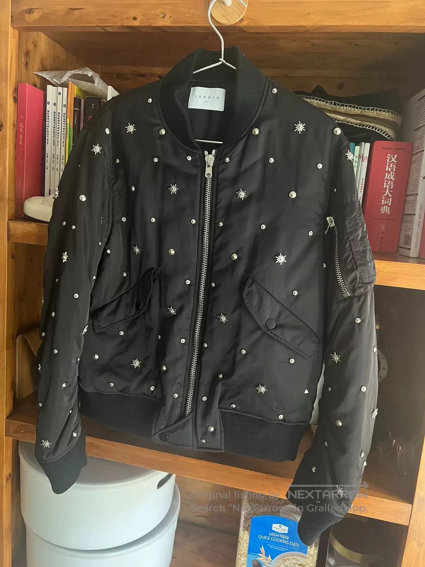 Japanese Brand Black Studded Flight Jacket. Size US L / EU 52-54 / 3 - 3 Thumbnail