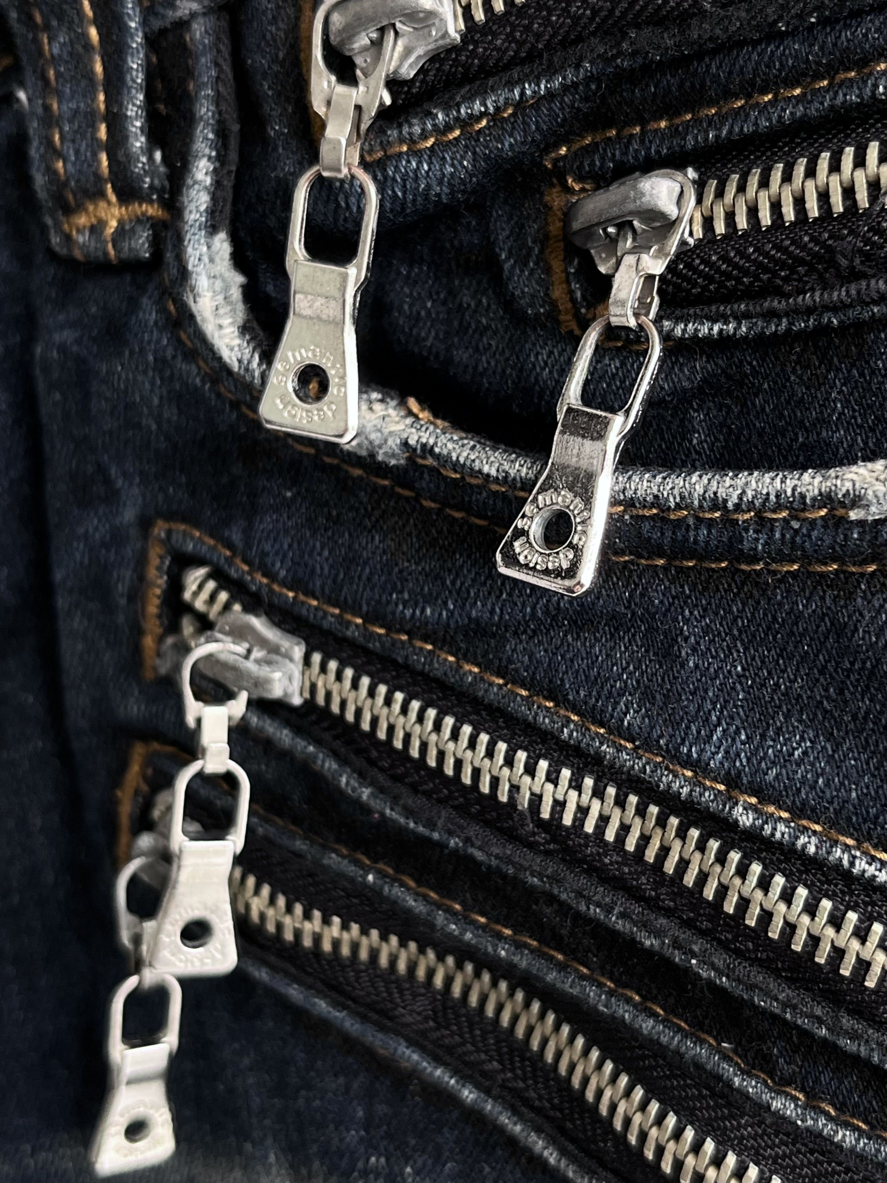 semanticdesign 🔥Ultra Rare Semantic Design Multi-Zipper Grunge Denim Size US 31 - 9 Thumbnail