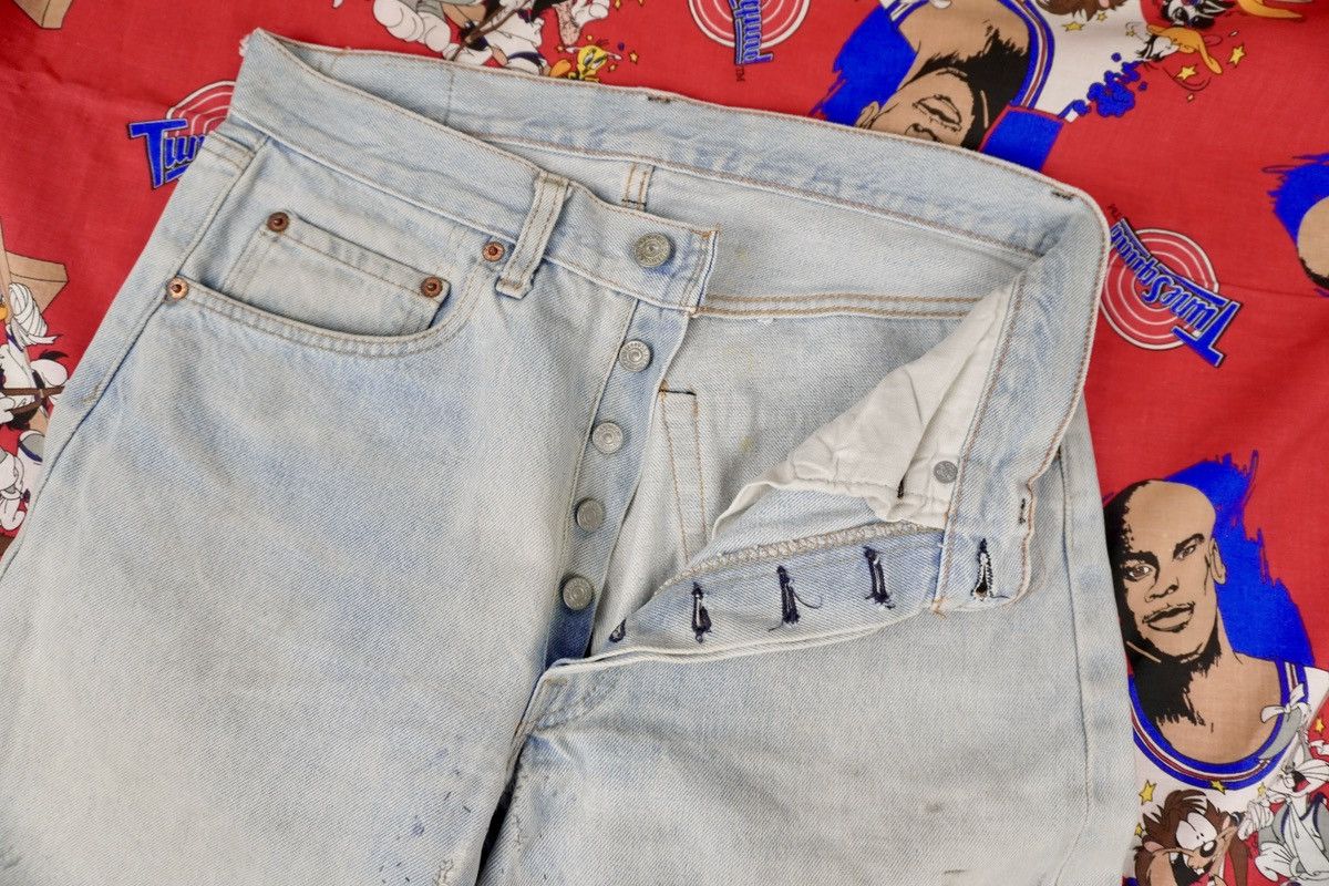Levi's × Vintage Vintage Levis 501 Redline Selvedge Button #6 Grunge Baggy Size US 30 / EU 46 - 5 Thumbnail