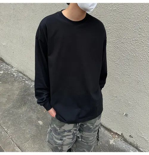 VIBE Casual Long Sleeve Black T-Shirt Size US M / EU 48-50 / 2 - 4 Thumbnail