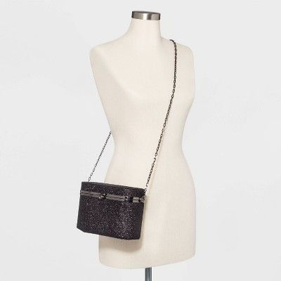 Other Oval Box Minaudiere Glitter Clutch - a New Day Black Size ONE SIZE - 1 Thumbnail