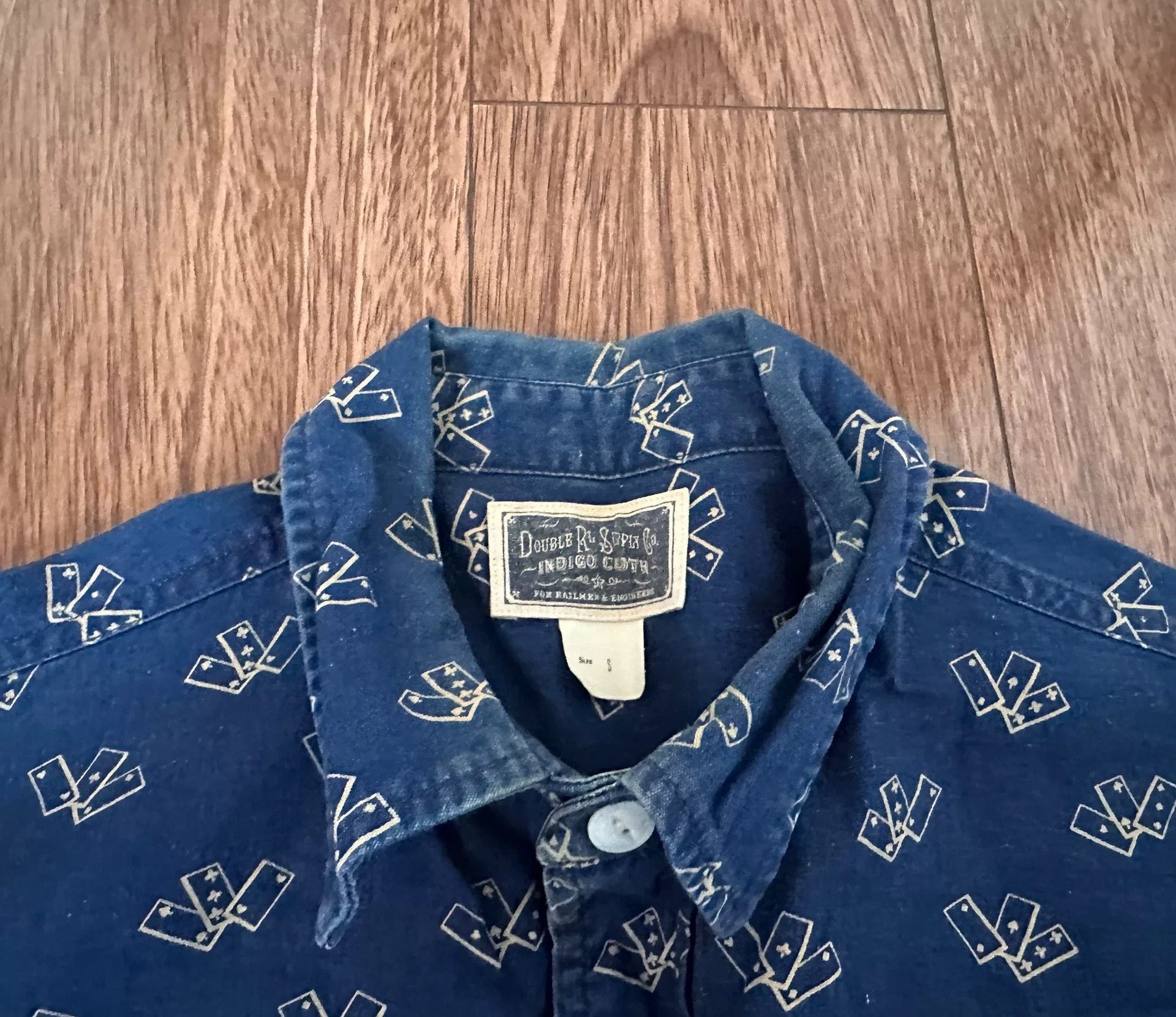 RRL Ralph Lauren RRL Double RL Indigo Washed Print Shirt Size US S / EU 44-46 / 1 - 3 Thumbnail