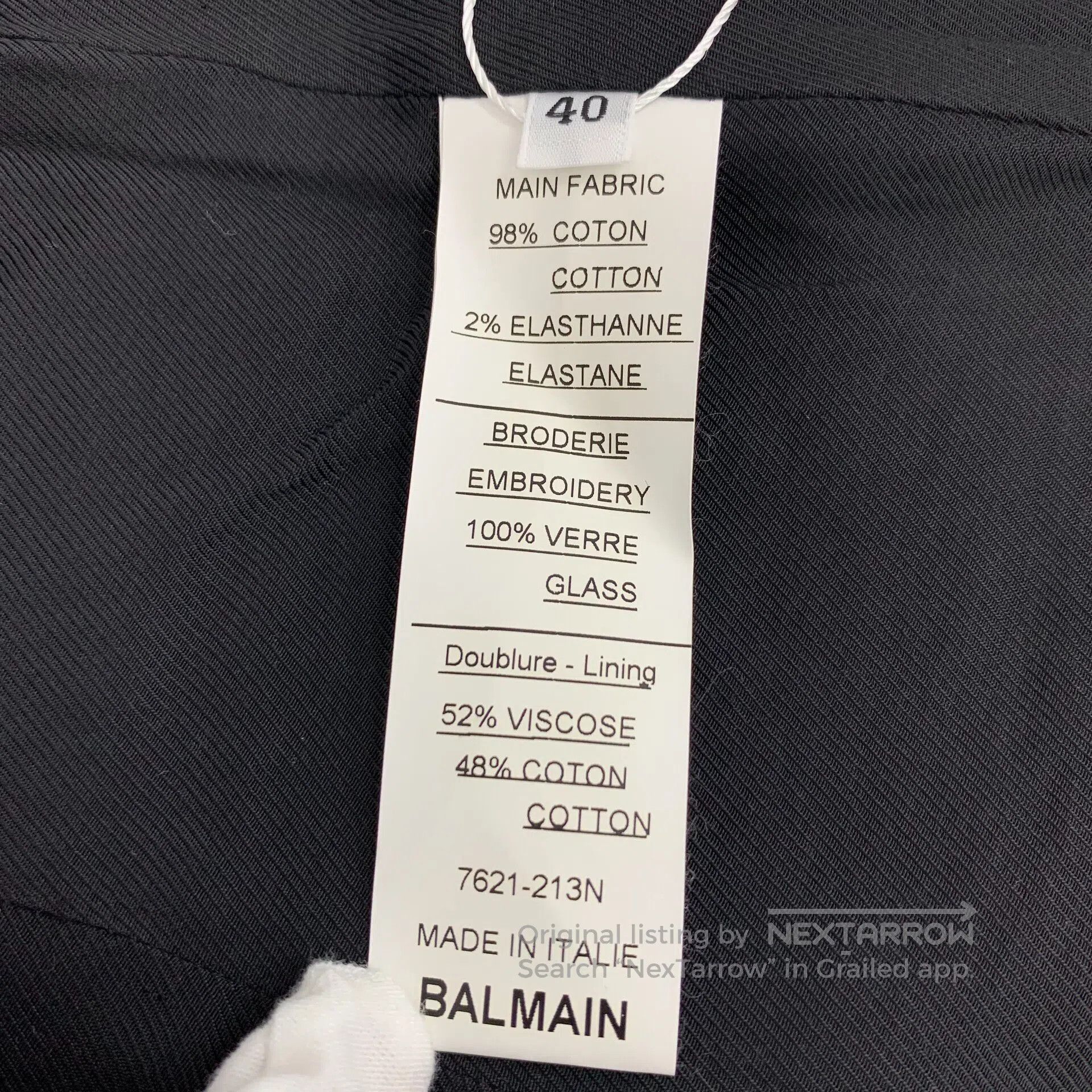 Balmain BALMAIN Black Plaid Cotton V-neck Blazer| Size S / US 4 / IT 40 - 6 Thumbnail
