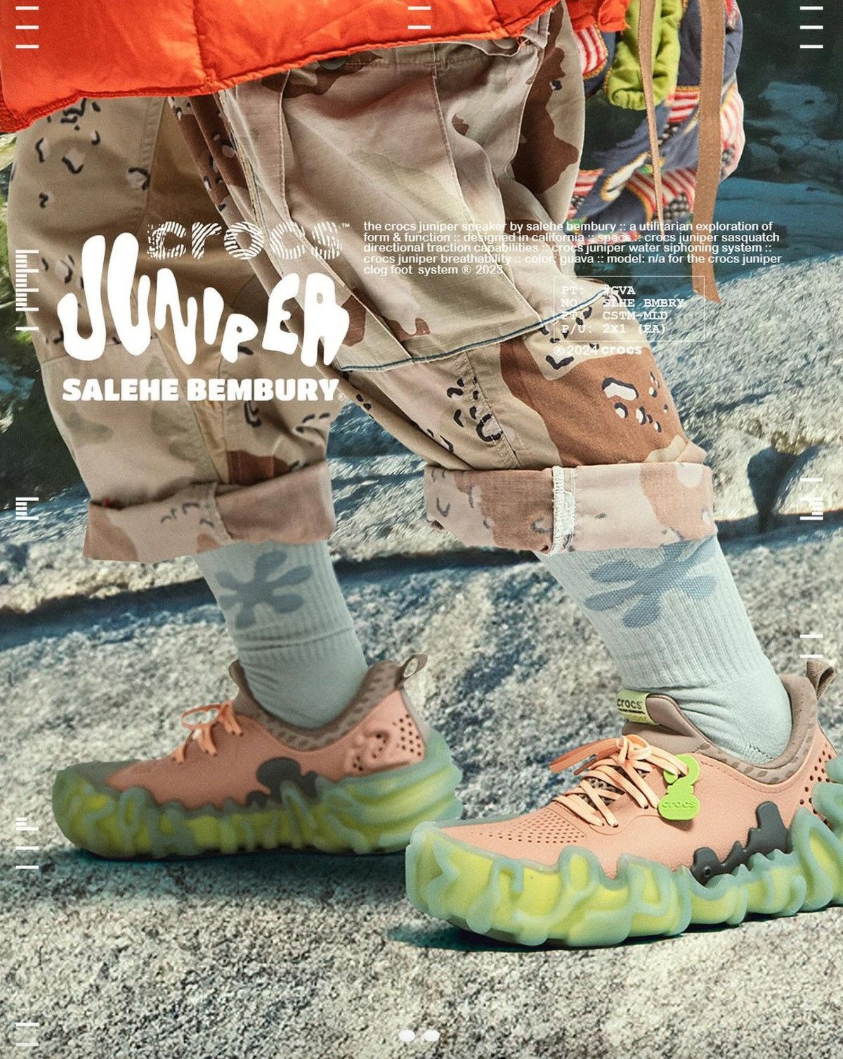 Crocs × Salehe Bembury Crocs Pollex Juniper by Salehe Bembury Guava Size US 10 / EU 43 - 2 Thumbnail