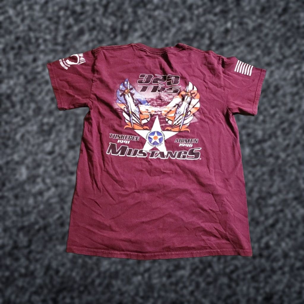 Gildan Mens S T Shirt Maroon Cotton Gildan Air Force US Air Force USAF 323 Squadron TRS Double Sided Short Sleeve Crew Neck Size US S / EU 44-46 / 1 - 1 Thumbnail