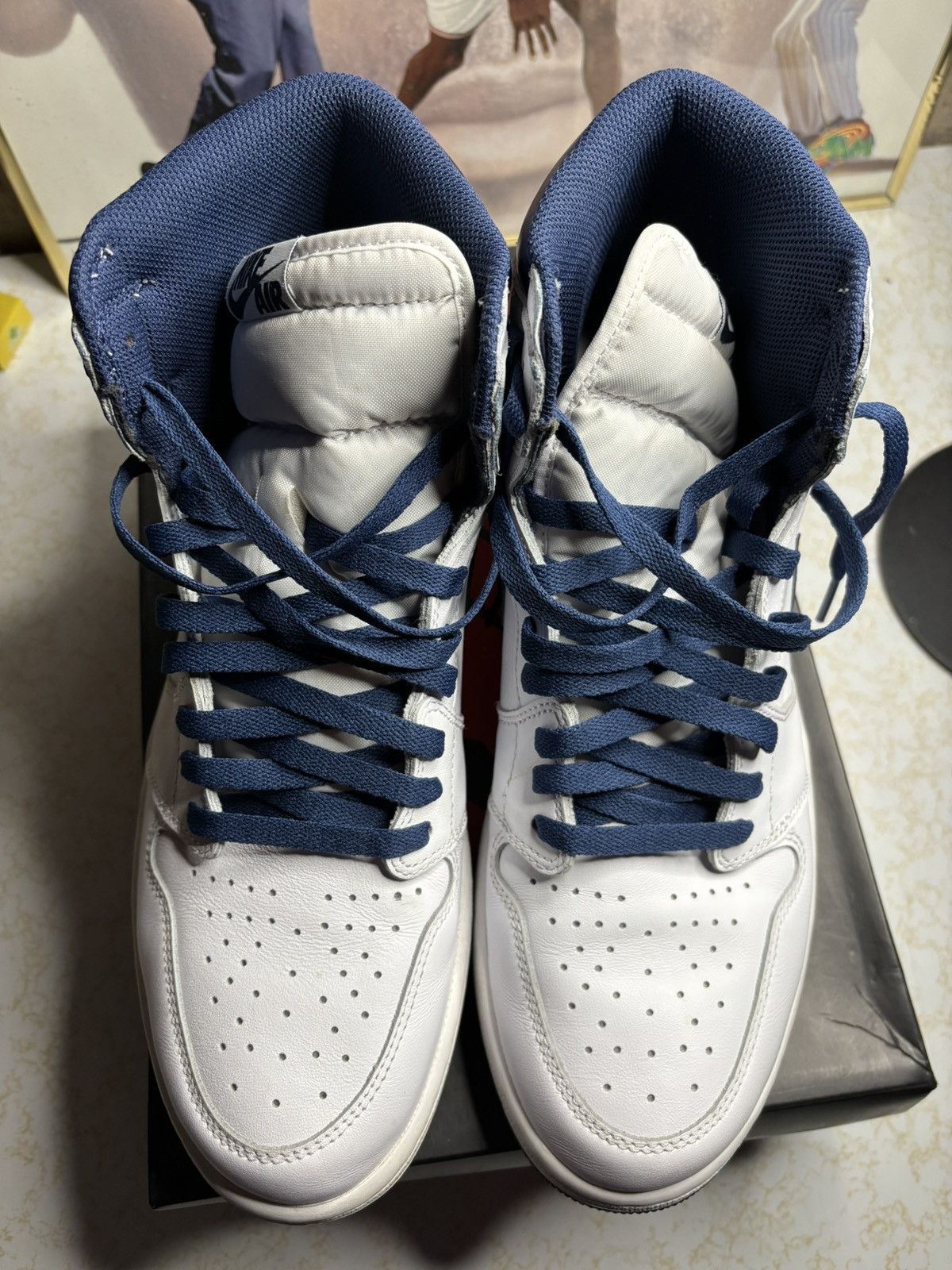 Jordan Brand Air Jordan 1 Retro High OG Metallic Navy 2016 Size US 13 / EU 46 - 2 Thumbnail