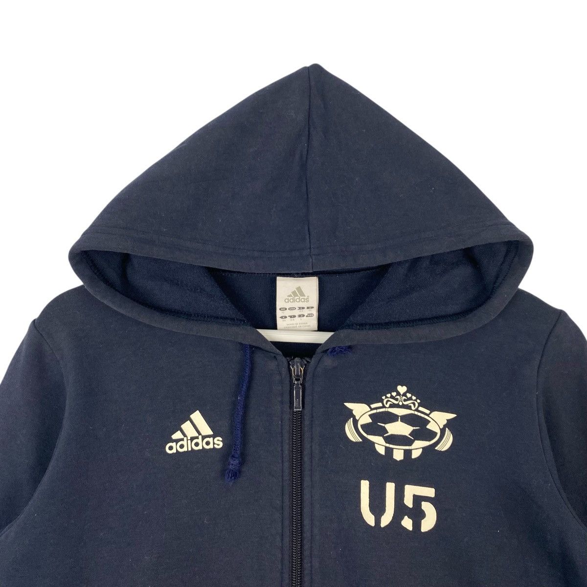 Adidas × Vintage Vintage Adidas Hoodie Full Zip Sweater Navy Blue Size M Size US M / EU 48-50 / 2 - 5 Thumbnail