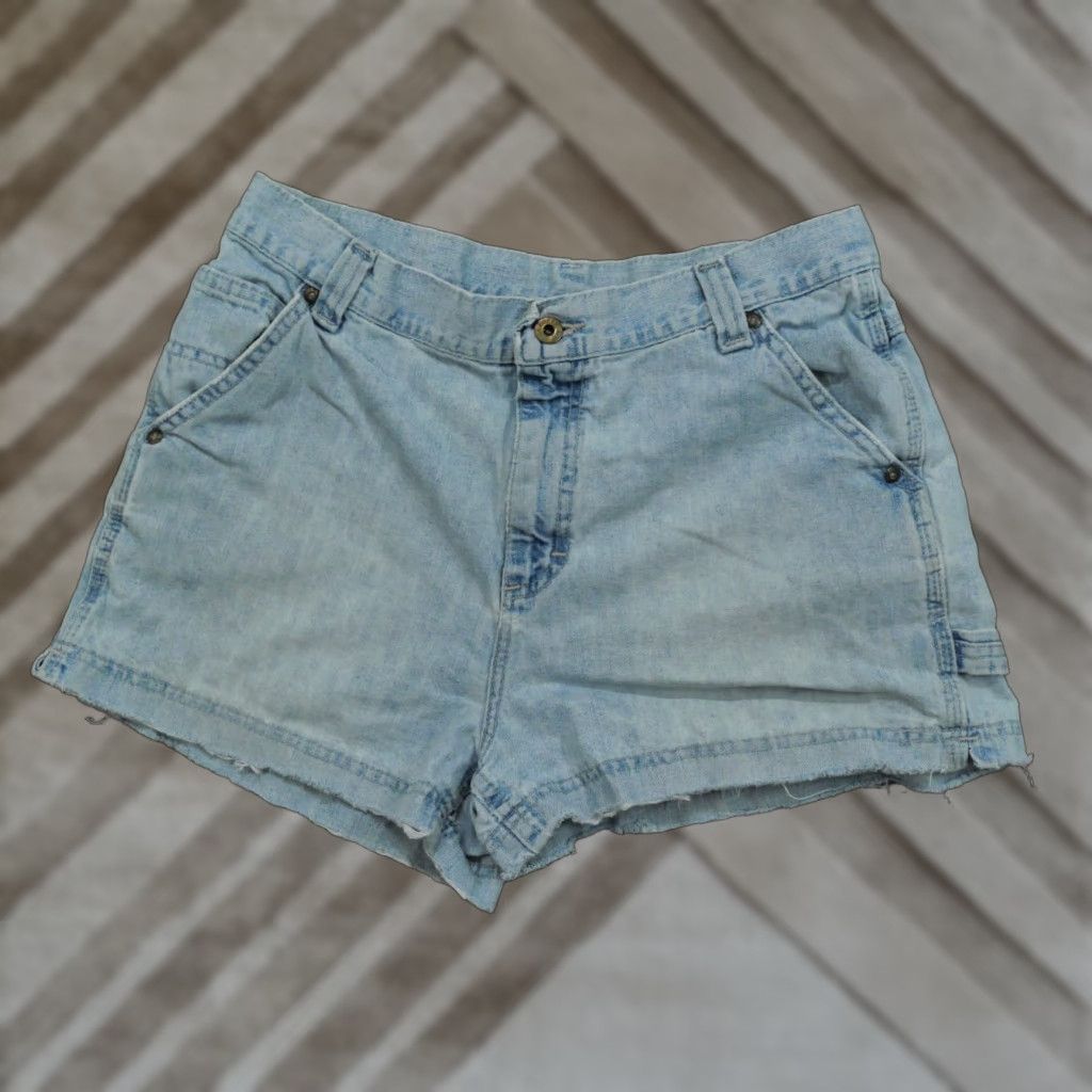 Lee VINTAGE Lee Jeans Shorts Womens 90s Grunge Blue Denim Distressed 32x3 13 Short Seasoned Baggy Casual Women Jeans Shorts Size 24" / US 00 / IT 34 - 1 Thumbnail