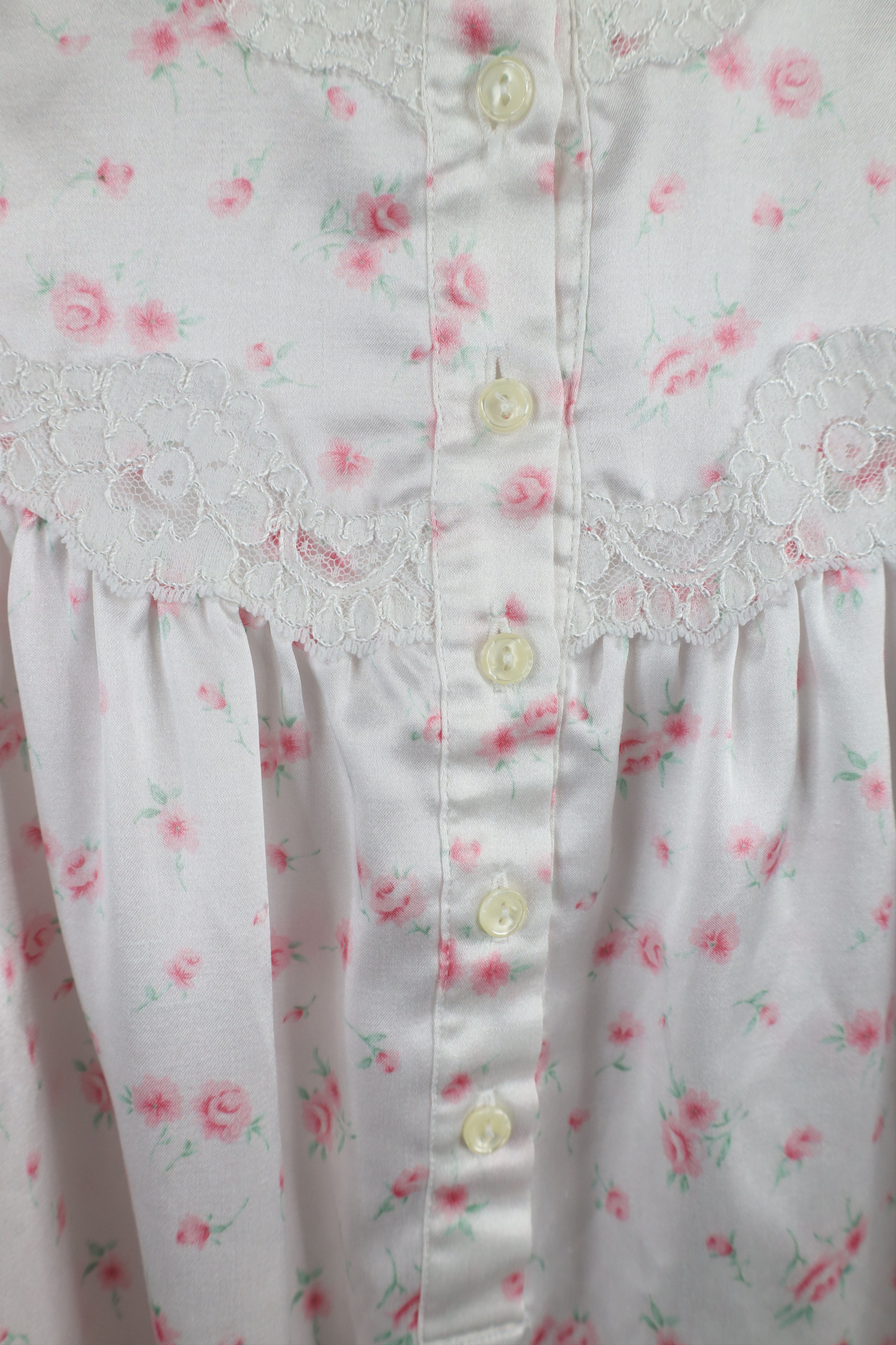 Vintage Vintage 90s Miss Elaine Lace Flower Night Gown Sleep Size M / US 6-8 / IT 42-44 - 7 Thumbnail