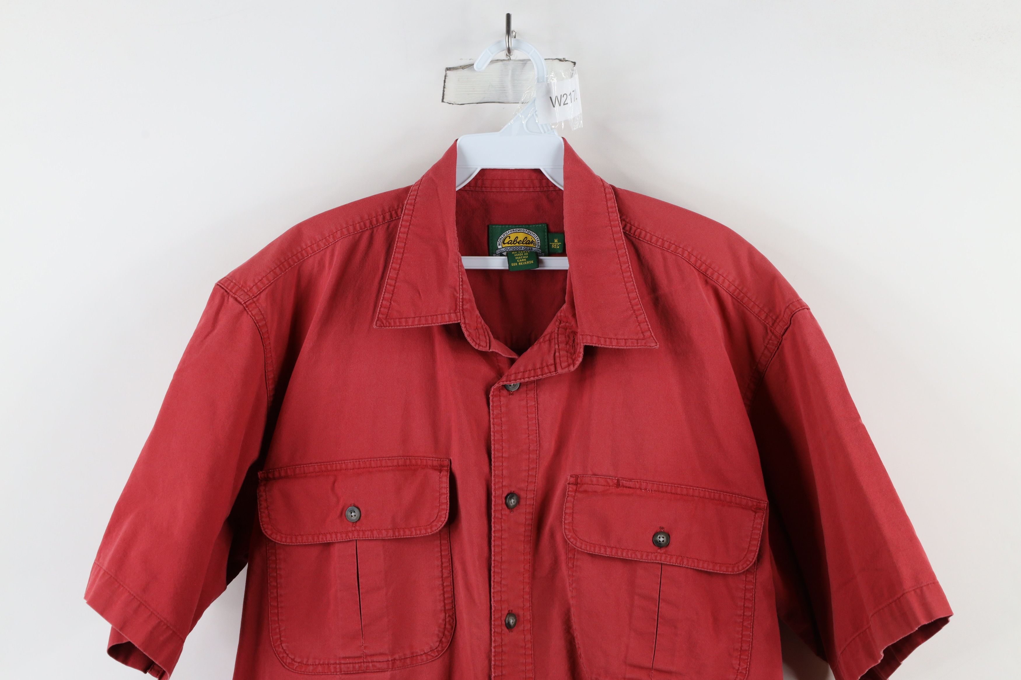 Cabelas × Vintage Vintage Cabelas Double Pocket Safari Bush Button Shirt Red Size US M / EU 48-50 / 2 - 2 Thumbnail