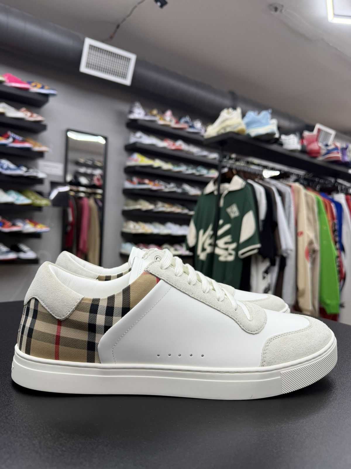 Burberry Size 12US/45EU - Burberry Leather Check Suede Low Tops Size US 12 / EU 45 - 3 Thumbnail