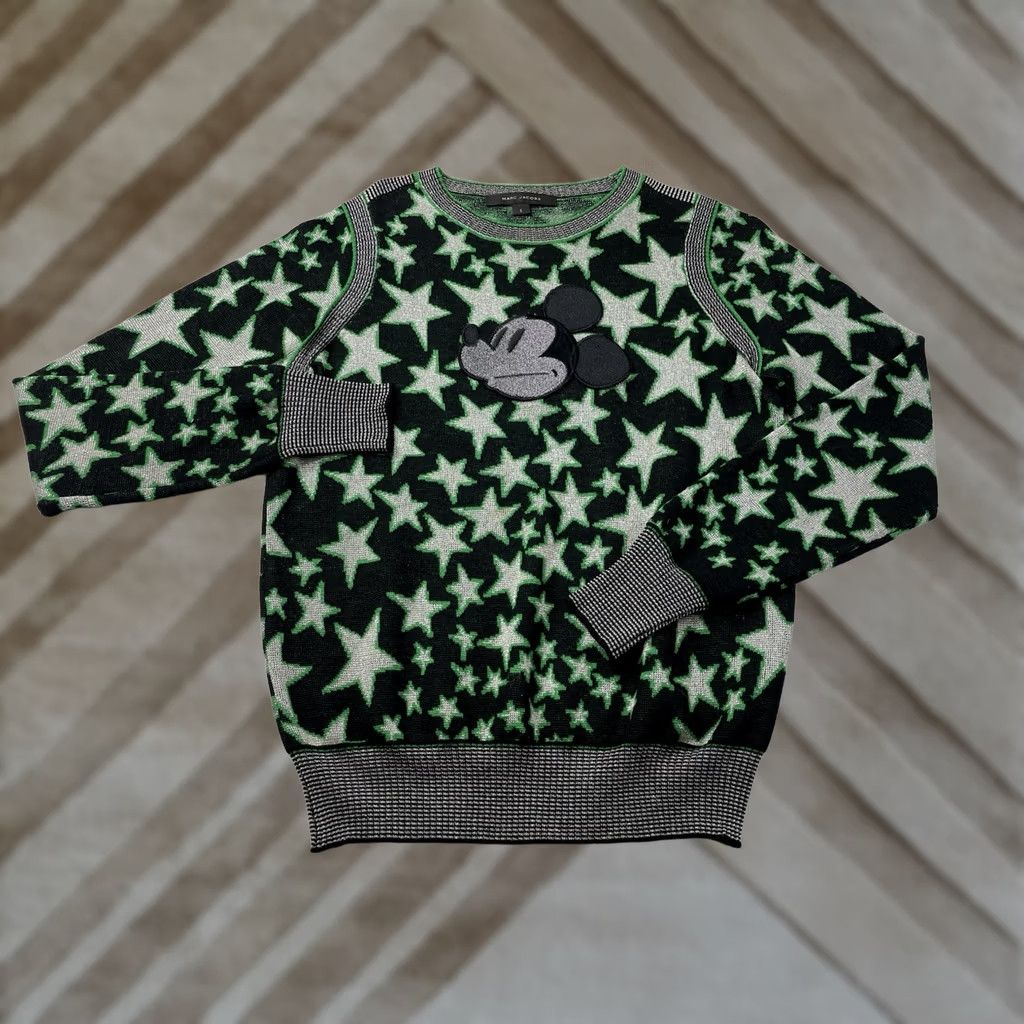 Marc Jacobs Marc Jacobs Sweater Womens Size S Regular Pullover Wool Mickey Mouse Stars Multicolor Sweatshirt Size S / US 4 / IT 40 - 1 Thumbnail