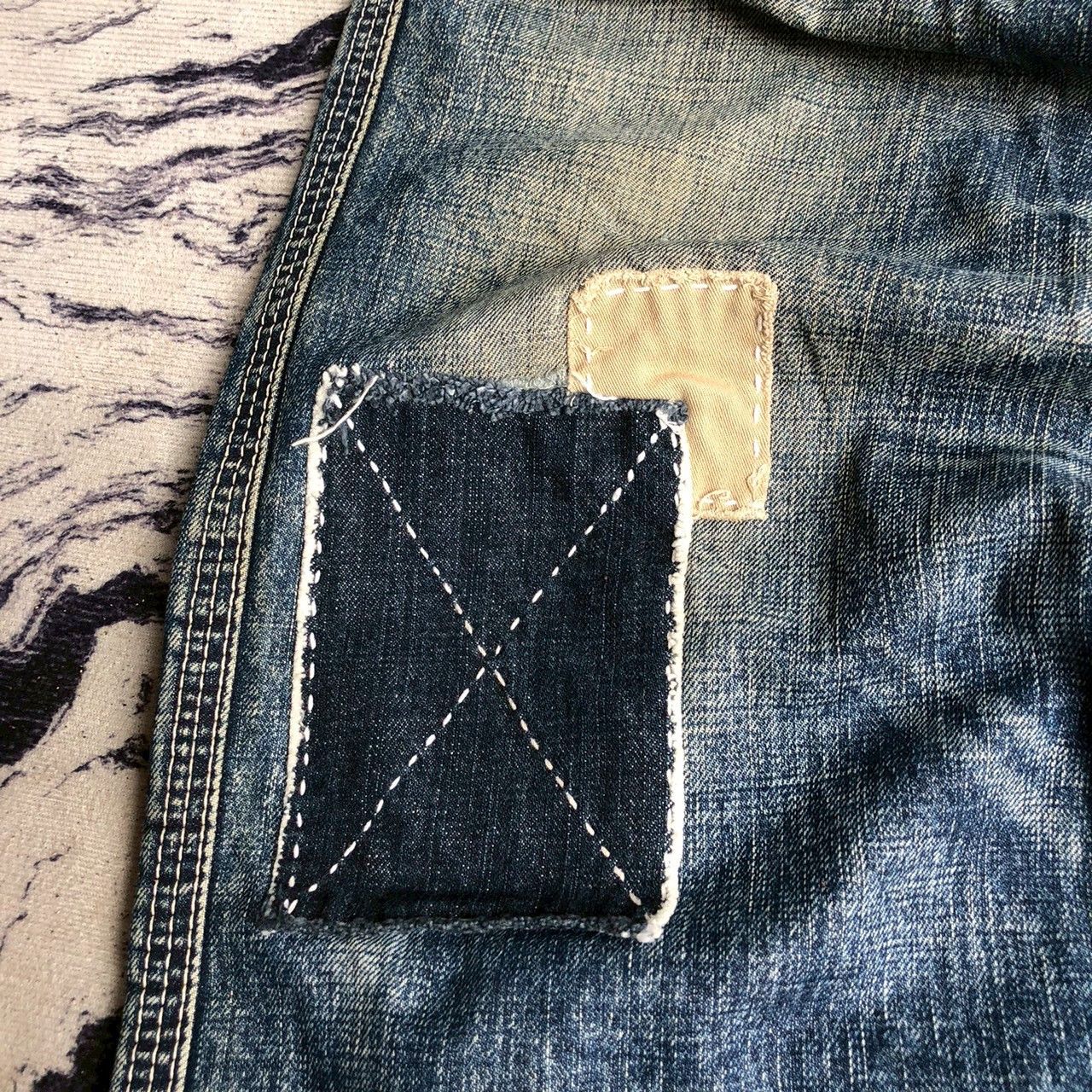 Levi's Vintage Levi’s Sashiko Boro Patch Distressed Denim W33 Size US 31 - 5 Thumbnail