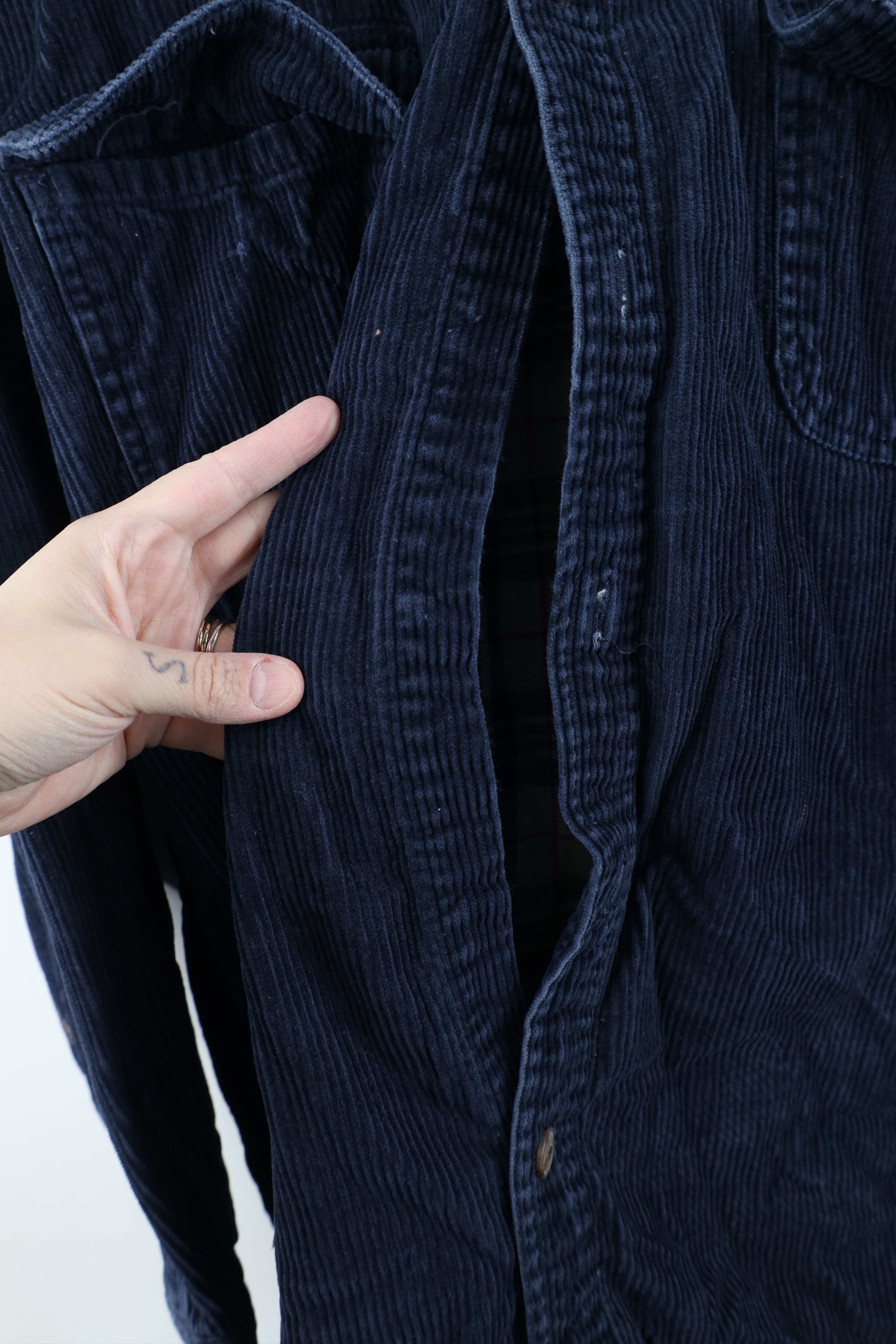Vintage Vintage 90s Streetwear Lined Corduroy Shirt Jacket Jac Size US XL / EU 56 / 4 - 5 Thumbnail