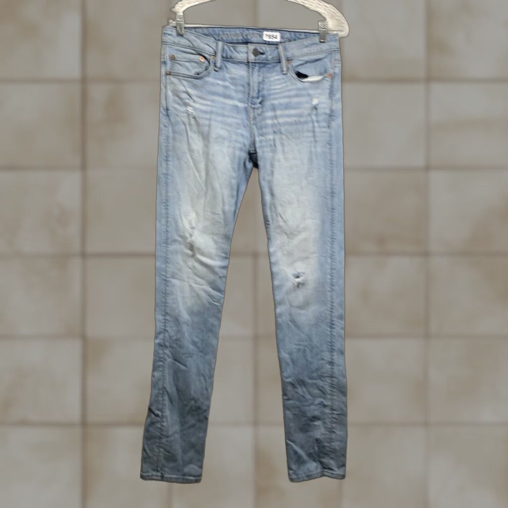 American Eagle Outfitters American Eagle Jeans Mens Blue 32x32 Airflex Slim Straight 5-Pocket Denim Size US 32 / EU 48 - 1 Thumbnail
