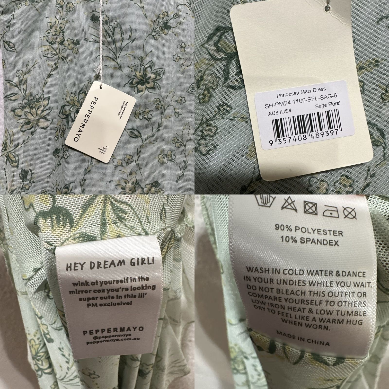 Vintage Peppermayo Maxi Dress Yellow Floral Sleeveless Strapless Ruffle NWT Size 4 Women Size S / US 4 / IT 40 - 9 Thumbnail