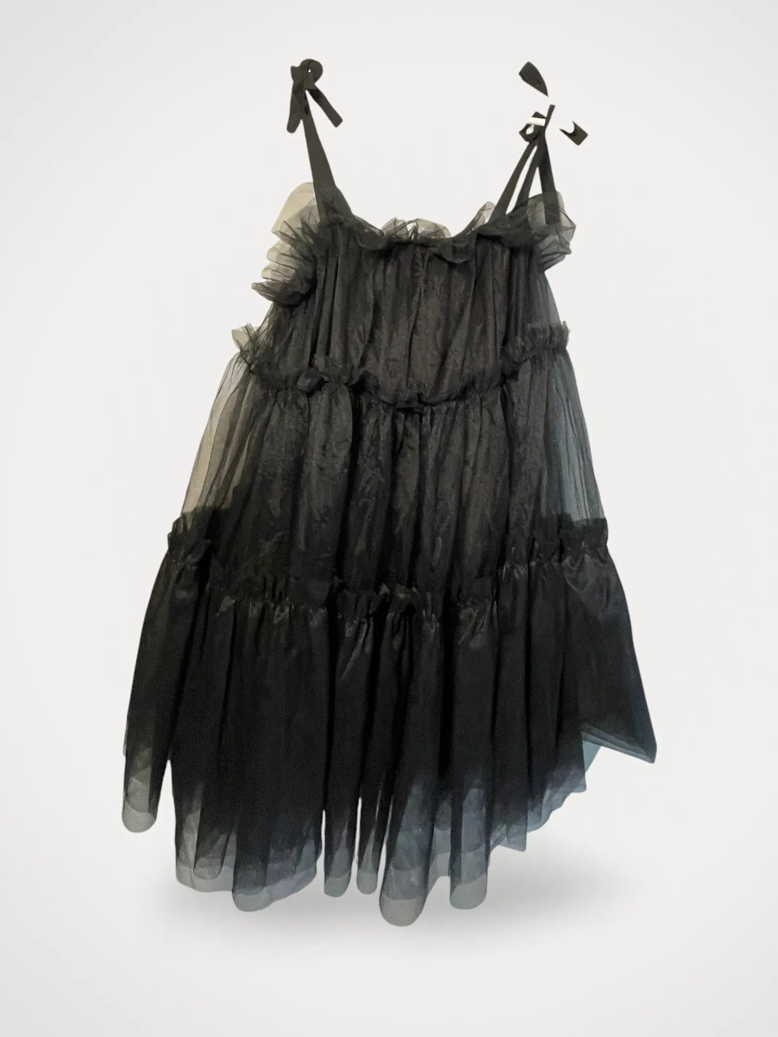 Vintage Vintage Black Tyll Camisole Dress Size L / US 10 / IT 46 - 1 Thumbnail