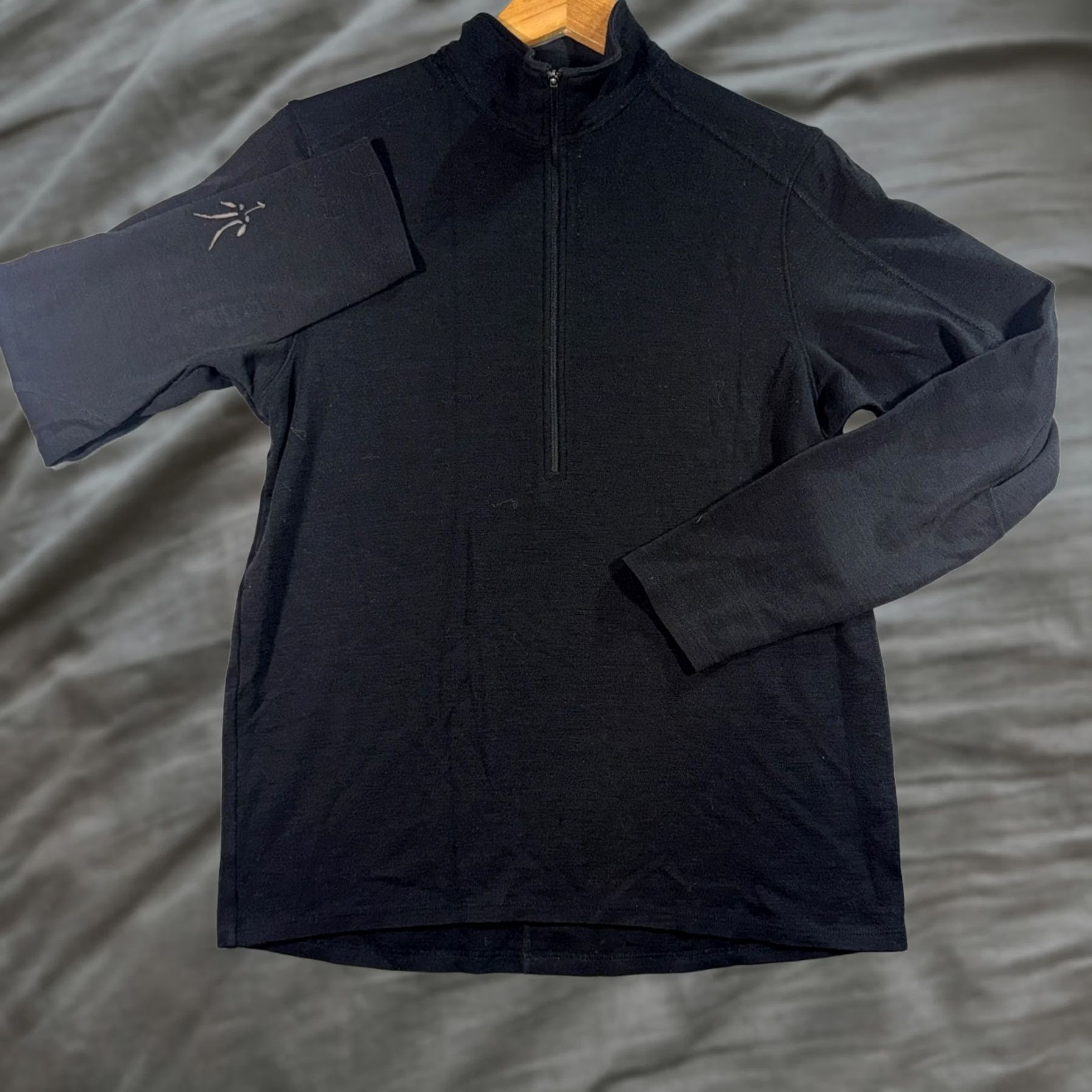 Vintage? Ibex Merino Wool Black Full-Zip Sweater Jacket, Women's
