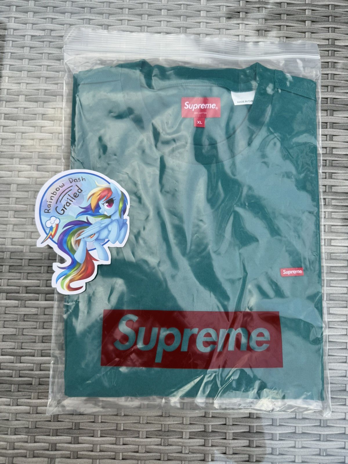 Supreme Small Box Logo Blue Teal T-shirt Tee Medium online Authentic