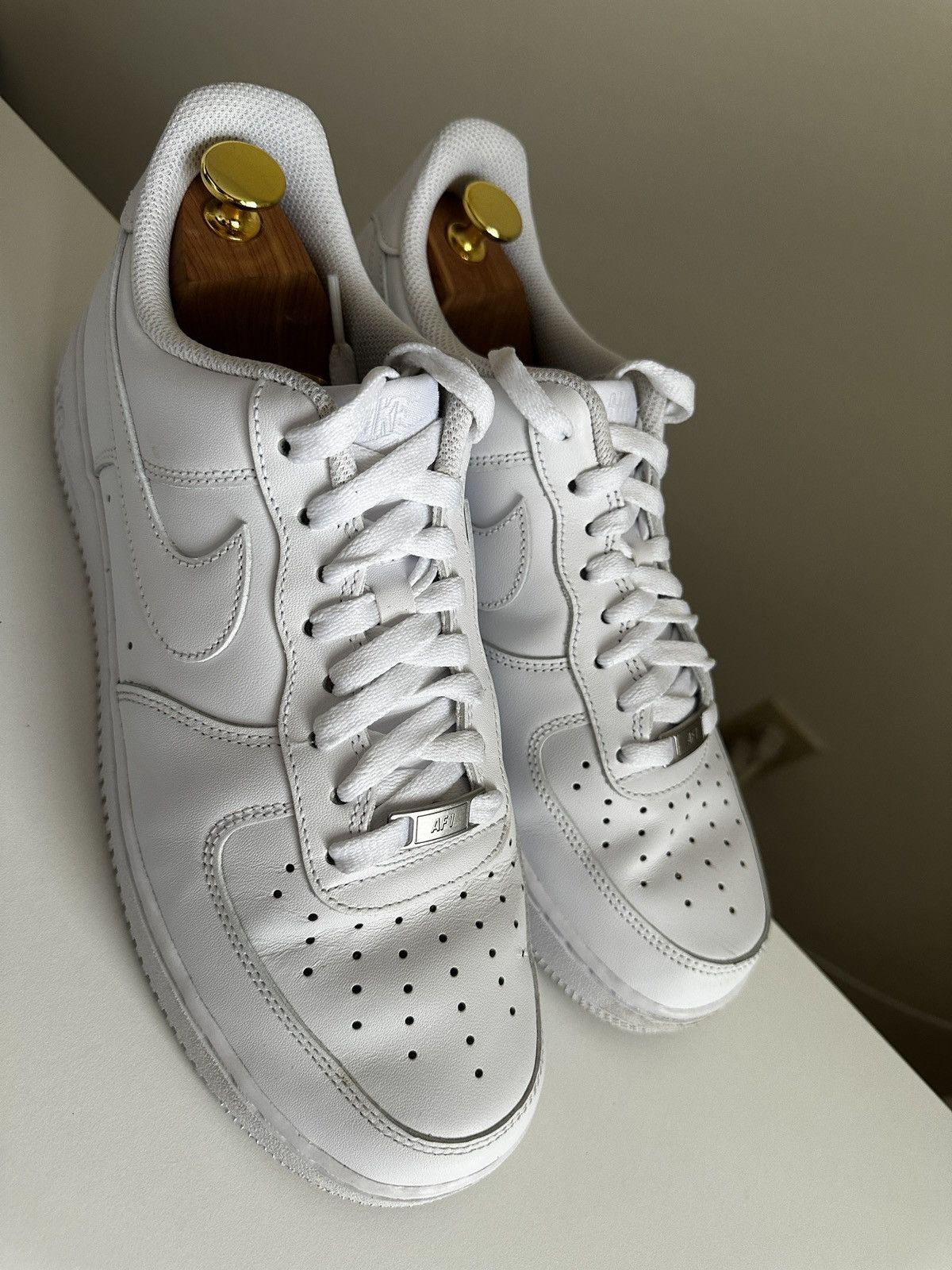 Nike Nike Air Force 1 Low White Leather Size US 10 / EU 43 - 3 Thumbnail