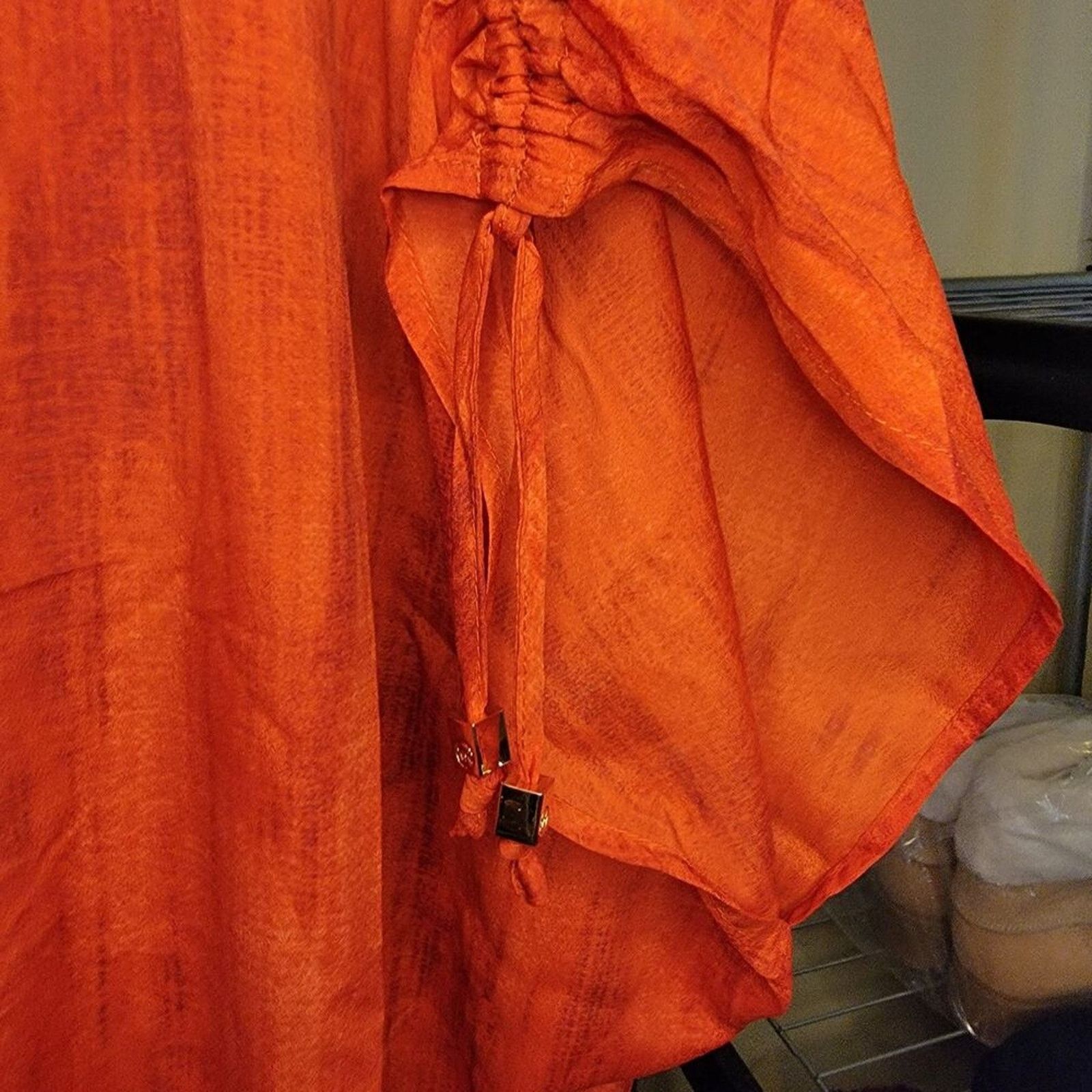 Michael Kors Michael Kors Blouse Short Sleeve Orange - Size 3XL Size 3XL / US 20-22 - 4 Thumbnail