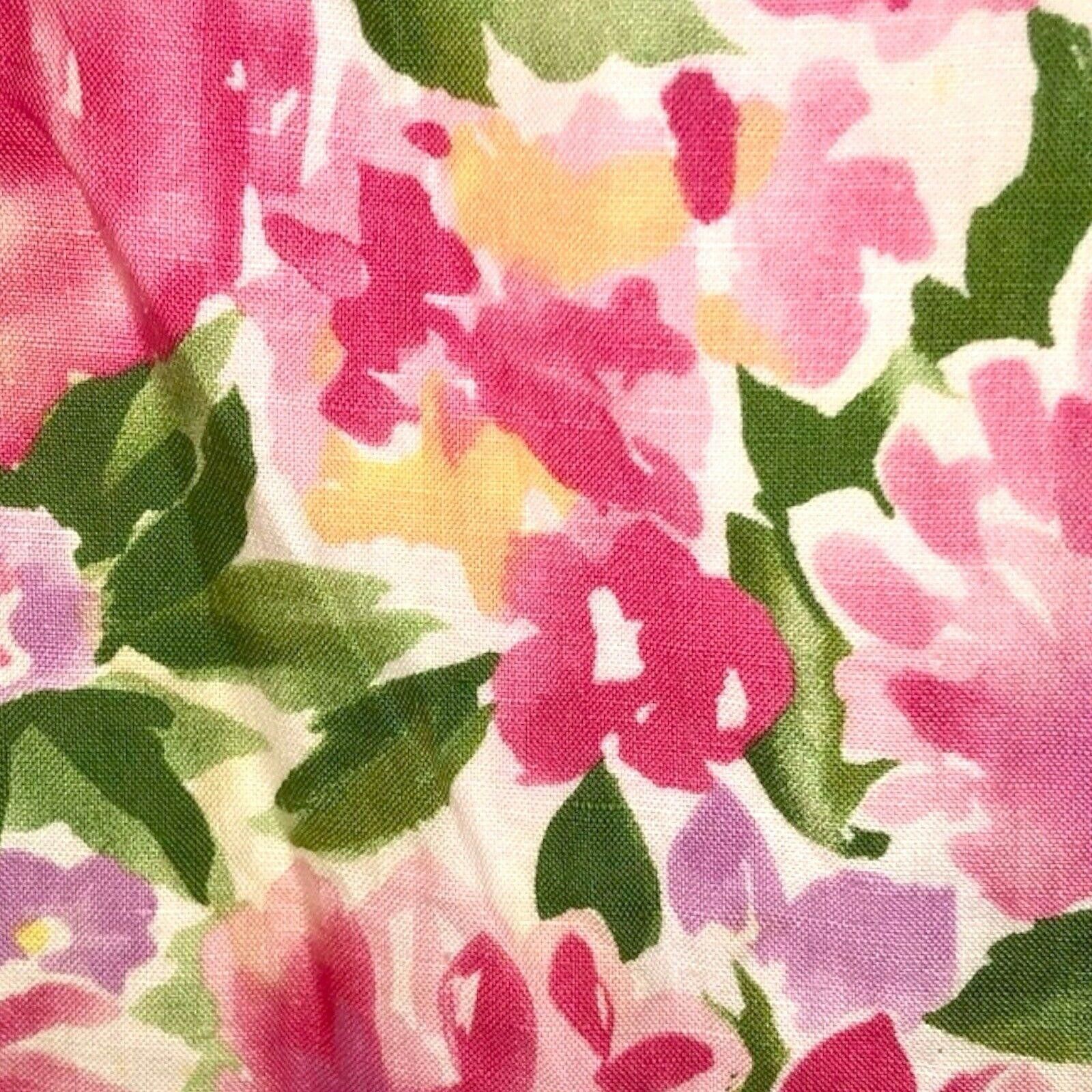 Designer Maggy London Pink Floral Linen Cotton Short Dress Sz 10 Size L / US 10 / IT 46 - 3 Thumbnail
