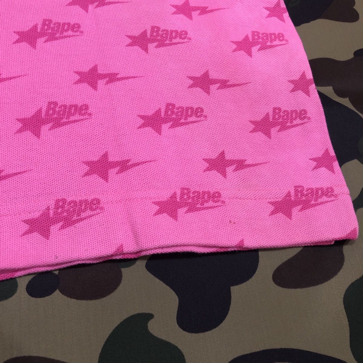 Bape Bape Sta Pattern Polo Shirts Size L Size US L / EU 52-54 / 3 - 9 Thumbnail