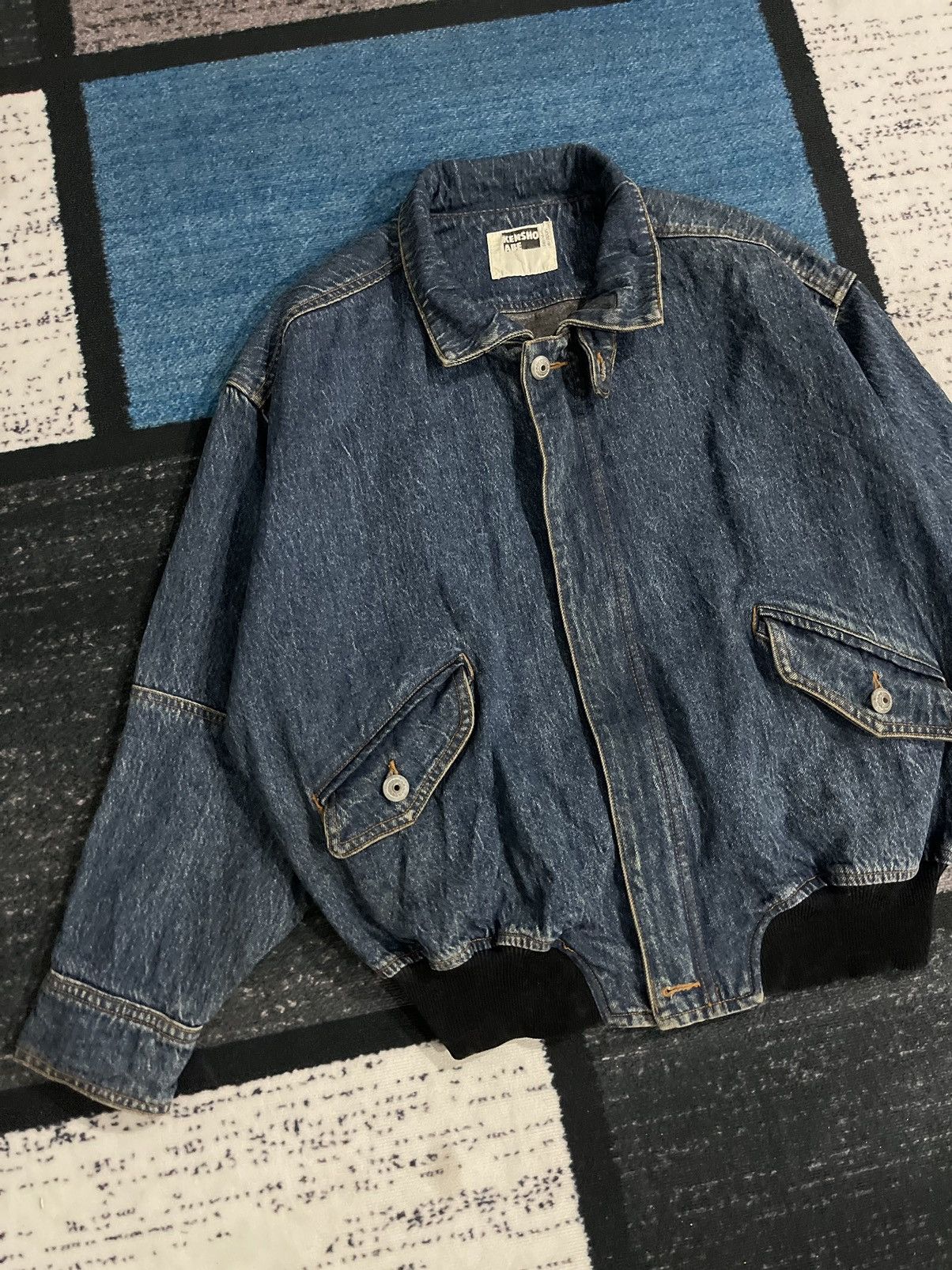Japanese Brand × Kensho Abe Vintage Kensho Abe Denim Bomber Jacket Size US XL / EU 56 / 4 - 4 Thumbnail