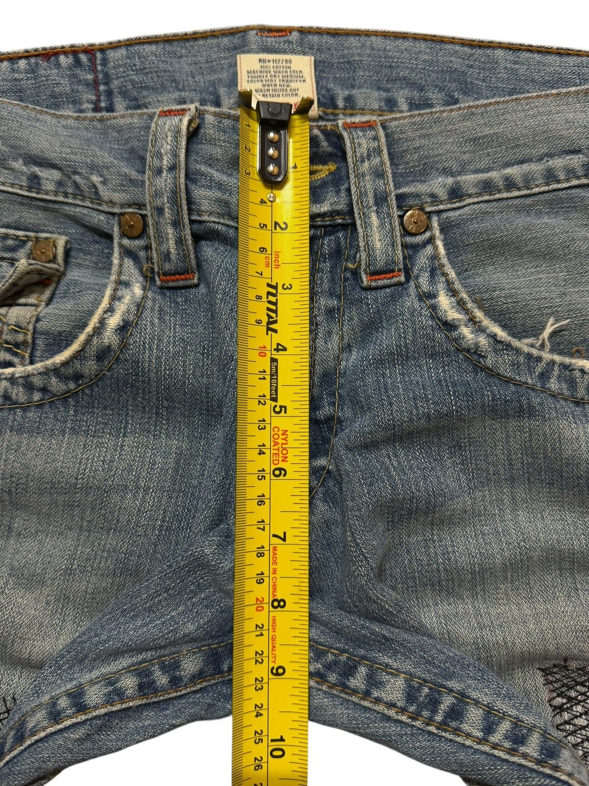 True Religion Vintage 90s Usa True Religion Faded Distress Wide Leg Flare Size US 33 - 12 Thumbnail