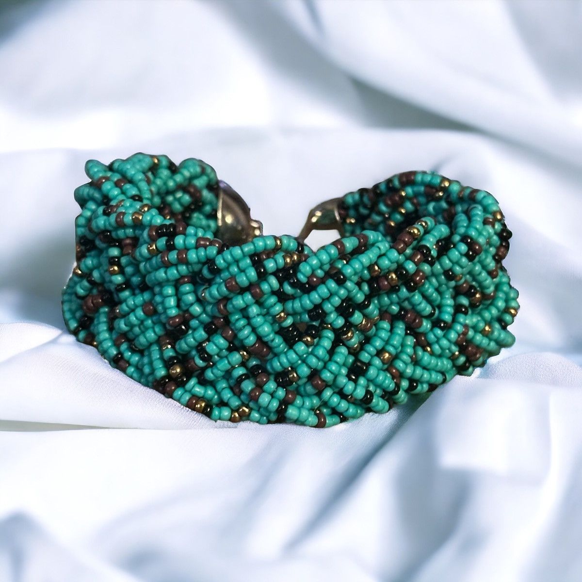 Other Chunky turquoise braided seed beed bracelet Size ONE SIZE - 1 Thumbnail