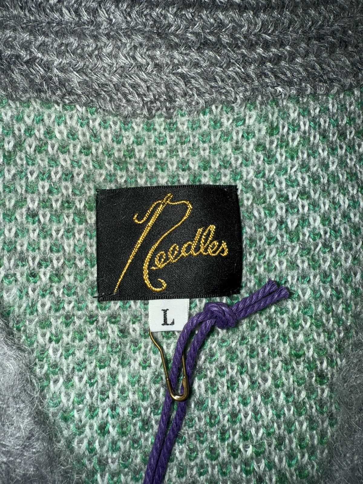 HIDDEN × Needles Needles x HIDDEN NY Mohair Cardigan Grey Green Japan Size L Size US L / EU 52-54 / 3 - 4 Thumbnail