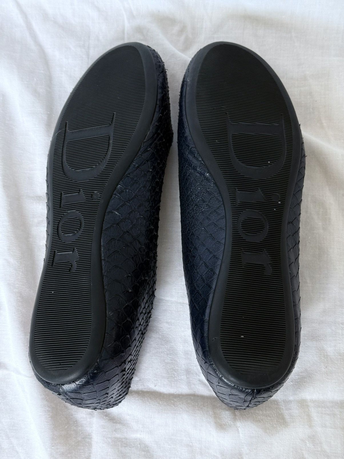 Dior × Vintage Dior Snakeskin Pattern Leather Navy LOGO CD ballet flats Size US 6 / IT 36 - 12 Thumbnail