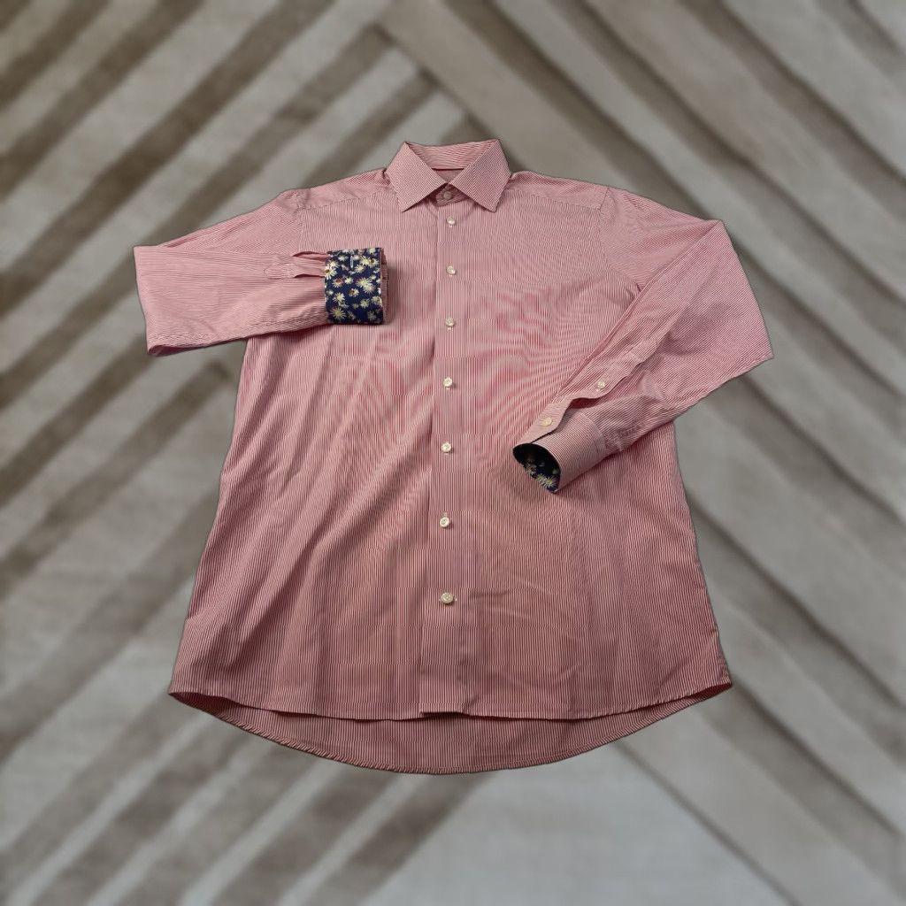 Eton ETON Dress Shirt Striped Button-Down Contemporary Fit Mens 15.5-39 Multicolor Cotton Shirt Pattern Striped Business Formal Workwear Size 42R - 1 Thumbnail