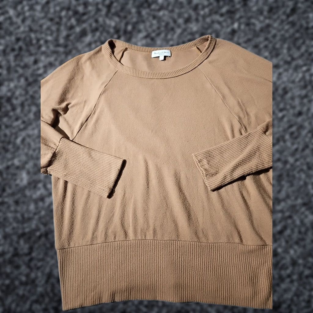 Michael Stars Michael Stars Tunic Sweater Womens Large Beige Terry Luxury Stretch Relaxed Size L / US 10 / IT 46 - 1 Thumbnail