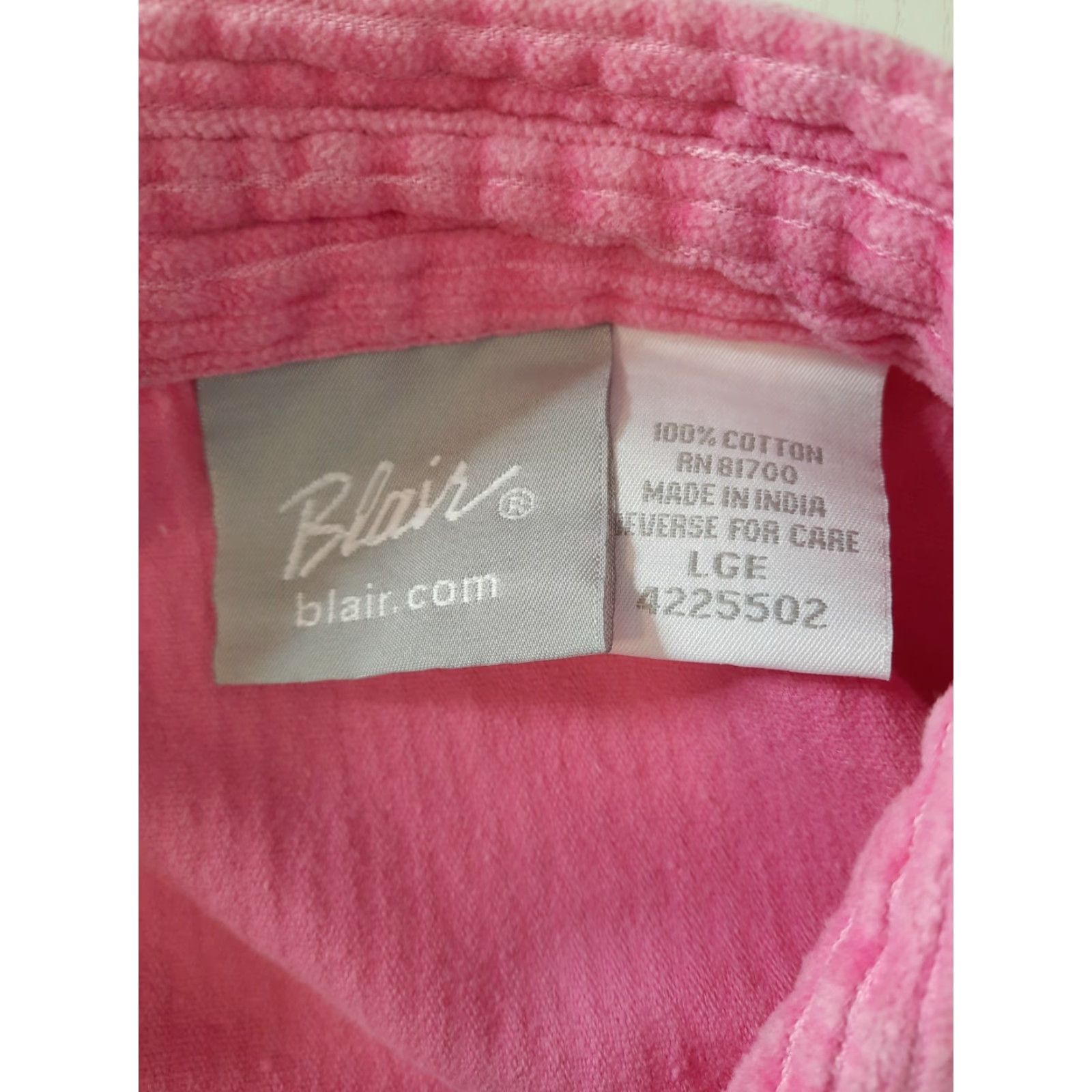 Pinko VINTAGE Cotton Corduroy Button-Up Shirt Pink Long Sleeve Relaxed L Women's 90s Theme Mens Girls Size L / US 10 / IT 46 - 2 Thumbnail