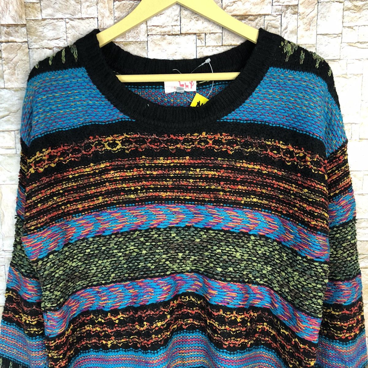 Japanese Brand Titi Caca stripe art vintage Blue Knitwear sweatshirt #A417 Size L / US 10 / IT 46 - 5 Thumbnail