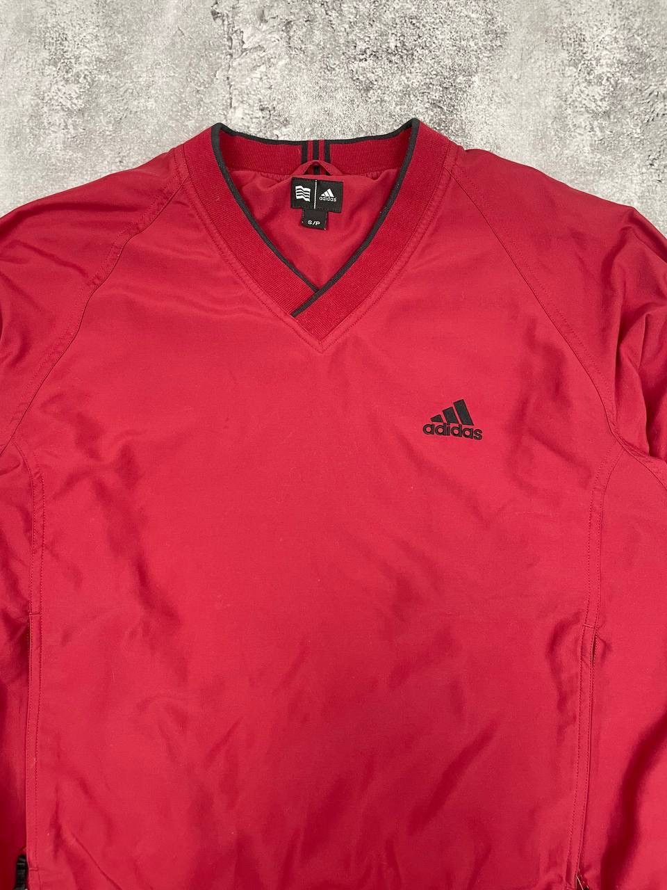 Adidas Adidas Men's Vintage Pullover Jacket Red Lightweight V-Neck Size US S / EU 44-46 / 1 - 2 Thumbnail