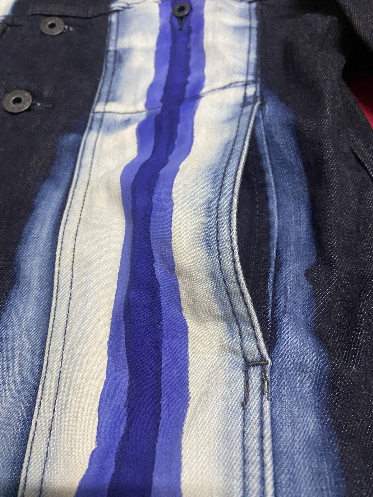 Issey Miyake Rare! Issey Miyake Men SS04 Hand Painted Print Denim Jacket Size US M / EU 48-50 / 2 - 7 Thumbnail