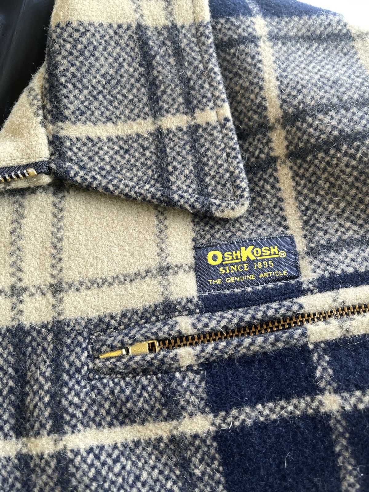 Japanese Brand Oshkosh Classic Wool Plaid Zipper Jacket Size US M / EU 48-50 / 2 - 10 Thumbnail