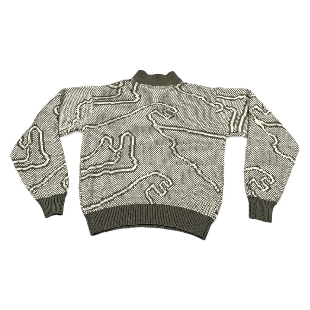 Vintage VINTAGE Boulevard Sweater Men Large Tall Gray Knit Geometric 80s USA Made Polo Size US L / EU 52-54 / 3 - 3 Thumbnail