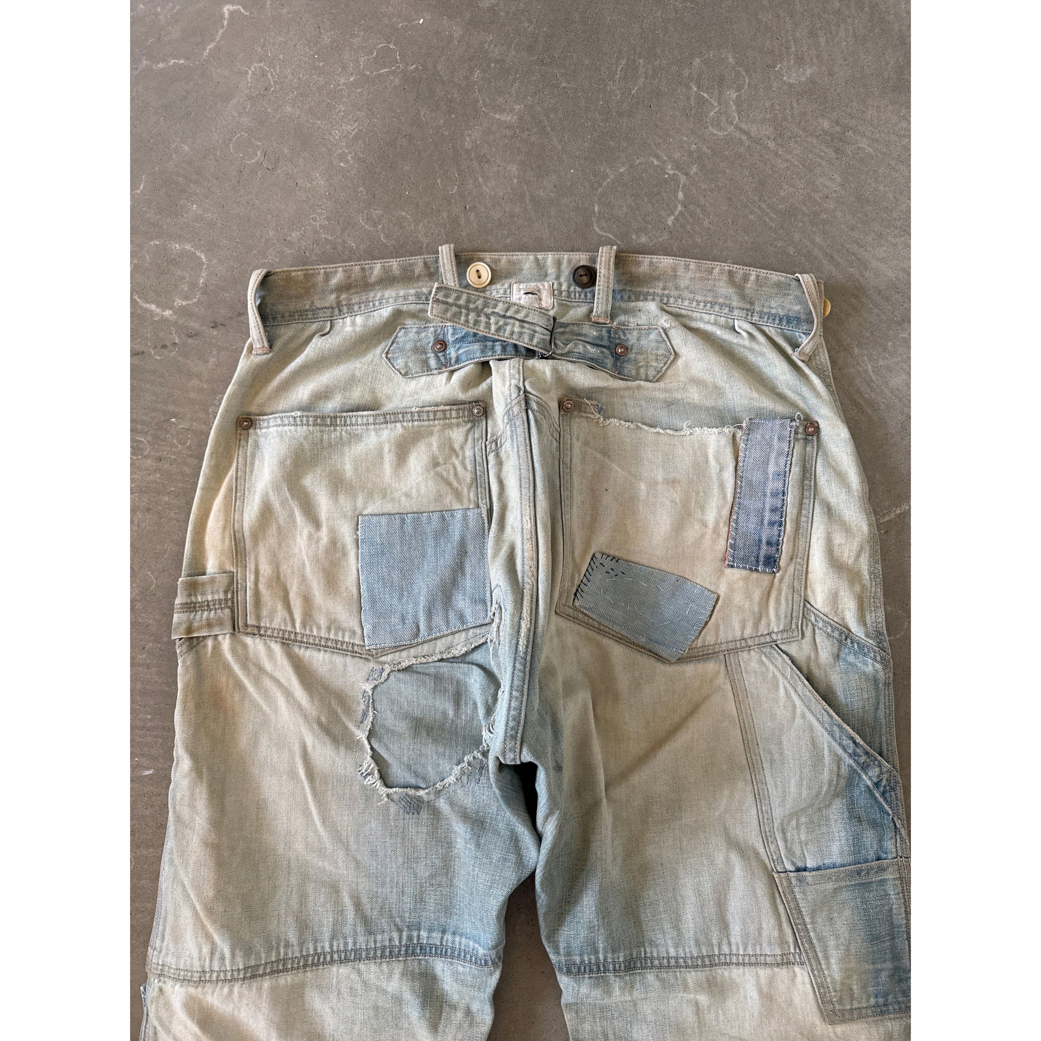 RRL Ralph Lauren RRL by Polo Ralph Lauren Indigo Distressed Patchwork Selvedg Size US 32 / EU 48 - 8 Thumbnail