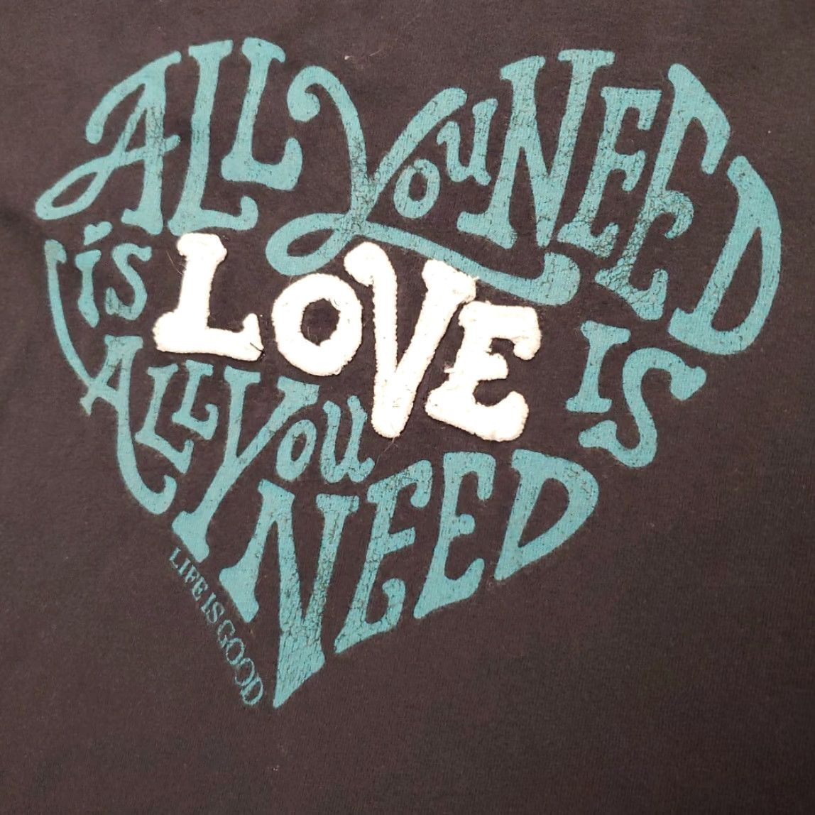 Life is Good VINTAGE Life is Good Shirt Womens L Black Heart All you Need is Love Valentine Retro Size L / US 10 / IT 46 - 3 Thumbnail