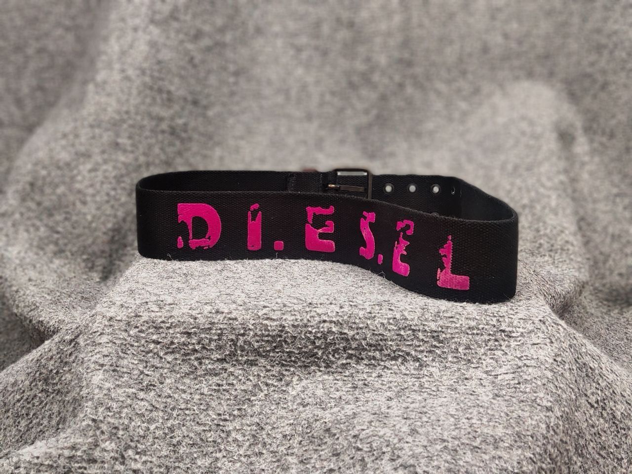 Diesel Vintage Diesel Chunky Canvas black belt with logo Y2k Style Size ONE SIZE - 4 Thumbnail