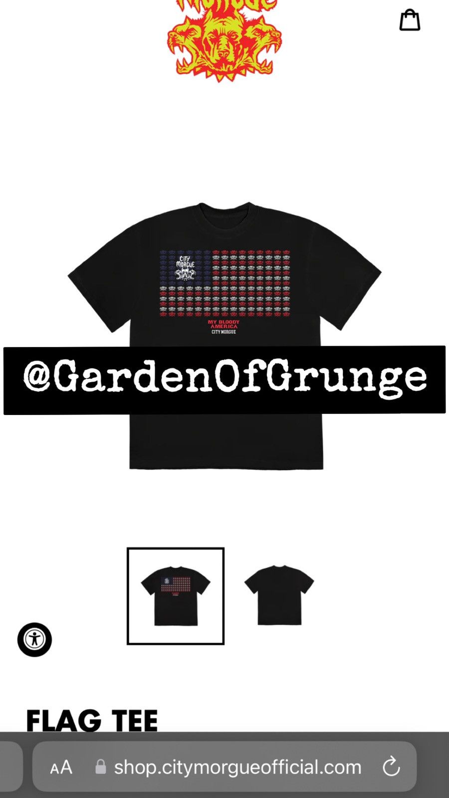 City Morgue CITY MORGUE MY BLOODY AMERICA FLAG TEE Size US L / EU 52-54 / 3 - 1 Thumbnail