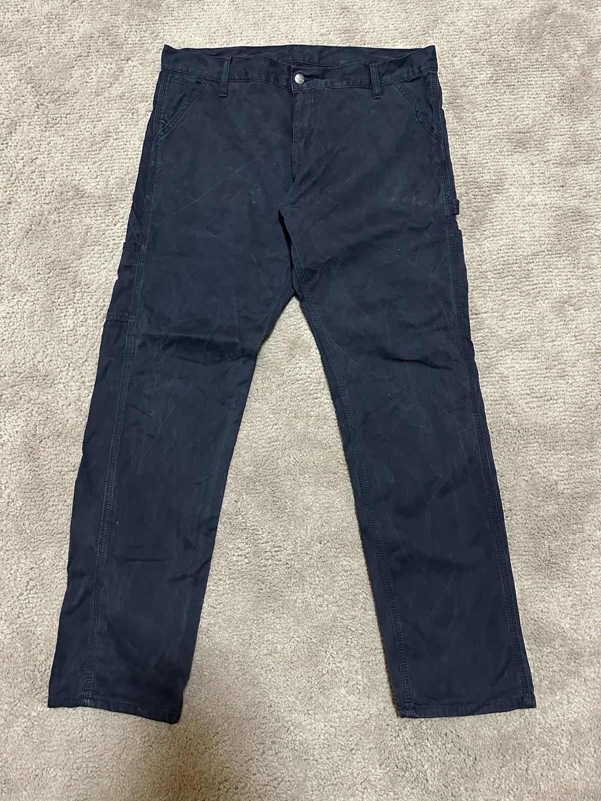 Carhartt Vintage Carhartt Navy Pants Lincoln single knee pant 36/32 Size US 36 / EU 52 - 6 Thumbnail